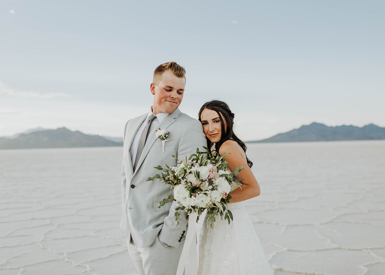 Salt flats bridal session | Hayden and Megan