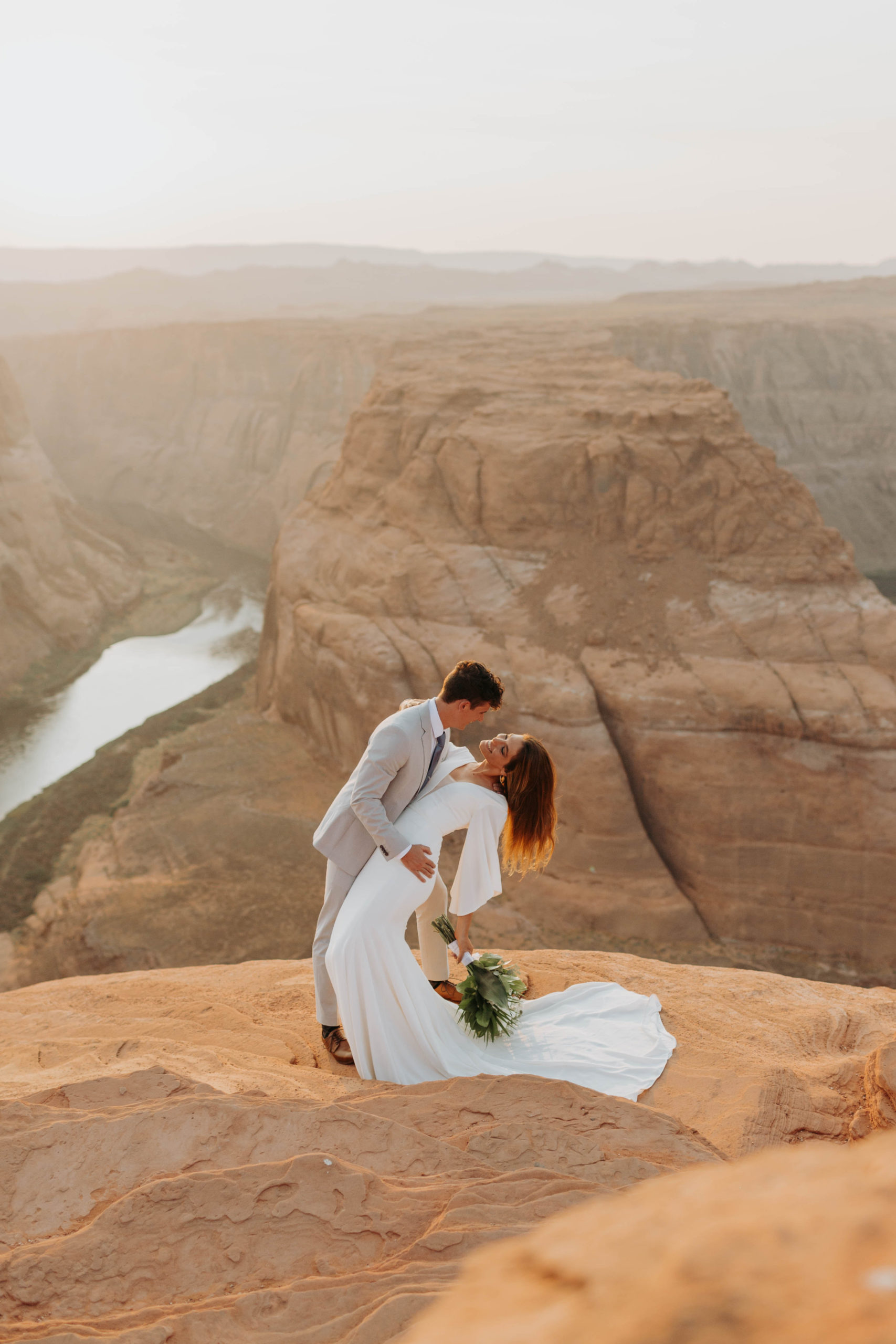 adventurous horsehoe bend bridals | Hayden and Megan Photo + Film