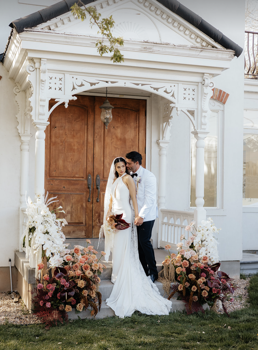 Elegant styled shoot at Caledonia Venue with warm mocha color palette